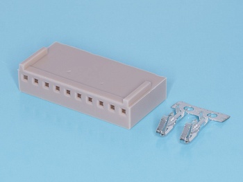 HU-10 - Разъем питания 10 контактов, гнездо на кабель, шаг 2,54мм