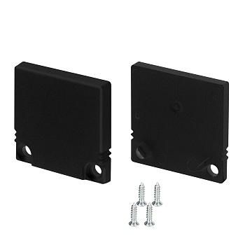 Заглушка SL-SLIM20-H20 BLACK глухая 047638 - Пара заглушек черного цвета (без отверстия) для профиля SL-SLIM20-H20. В комплекте 2 заглушки, 4 шурупа. Цена за комплект.