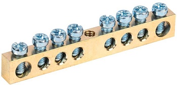 Шина PEN "земля-ноль" 6х9мм 8/1 (8групп/крепеж по центру) YNN10-08-100