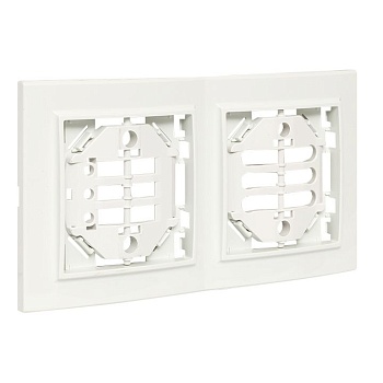 Минск Рамка 2-местная вертикальная белая Basic ERM-G-312-10