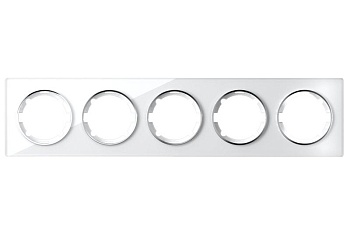 Рамка 5-м Garda горизонт. стеклянная бел. 2E52501300 2234928