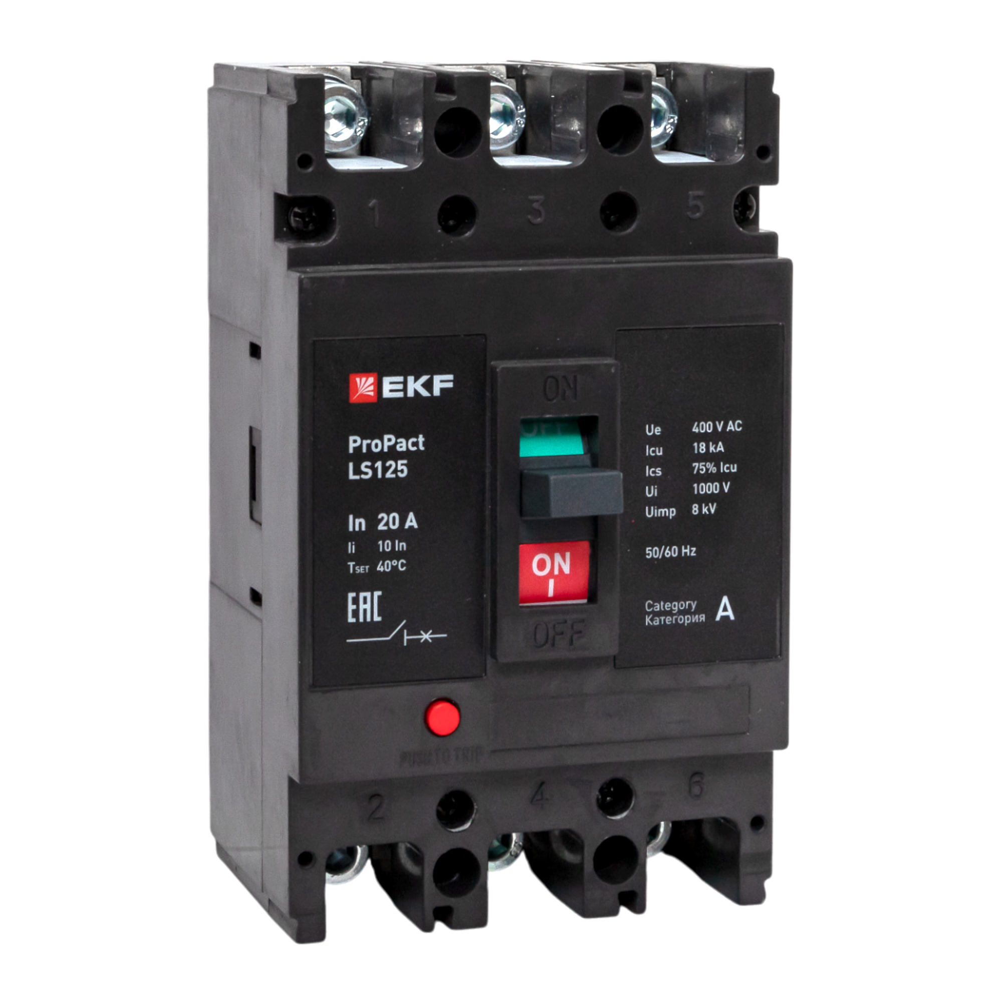 Автоматический выключатель LS125 18кА 3P 20А ProPact EKF