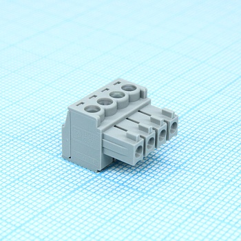 BCP-350- 4 GY - Разъемы для печатной платы, номинальный ток: 8 A, расчетное напряжение (III/2): 160 В, номинальное сечение: 1,5 мм?, полюсов: 4, размер шага: 3,5 мм, тип подключения: Винтовой зажим с натяжной гильзой, цвет: сигнальный серый