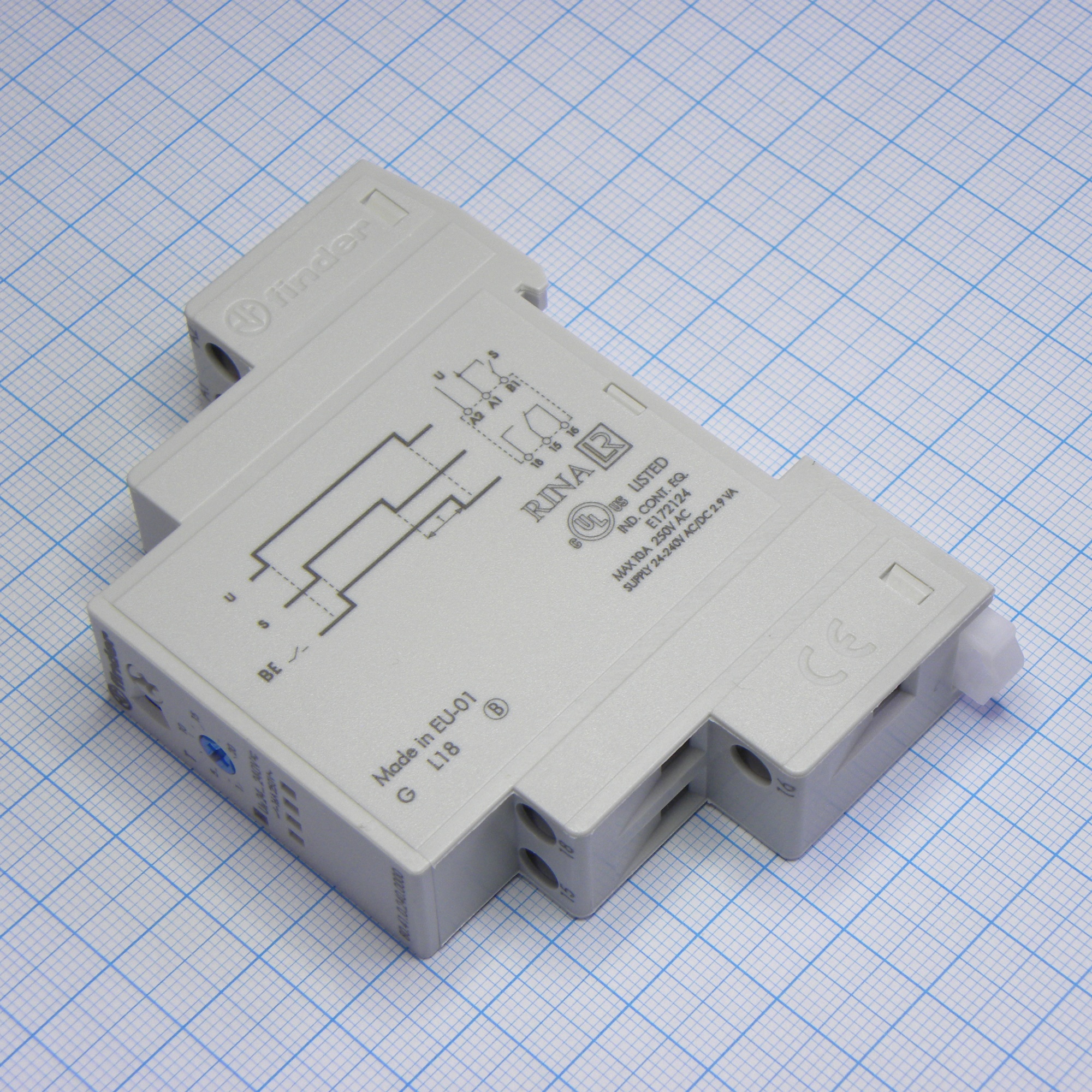 80.41.0.240.0000 - Модульное реле времени - задержка отключения по сигналу (BE); 1 перекидной контакт 16А (~/= 24-240В AC/DC)