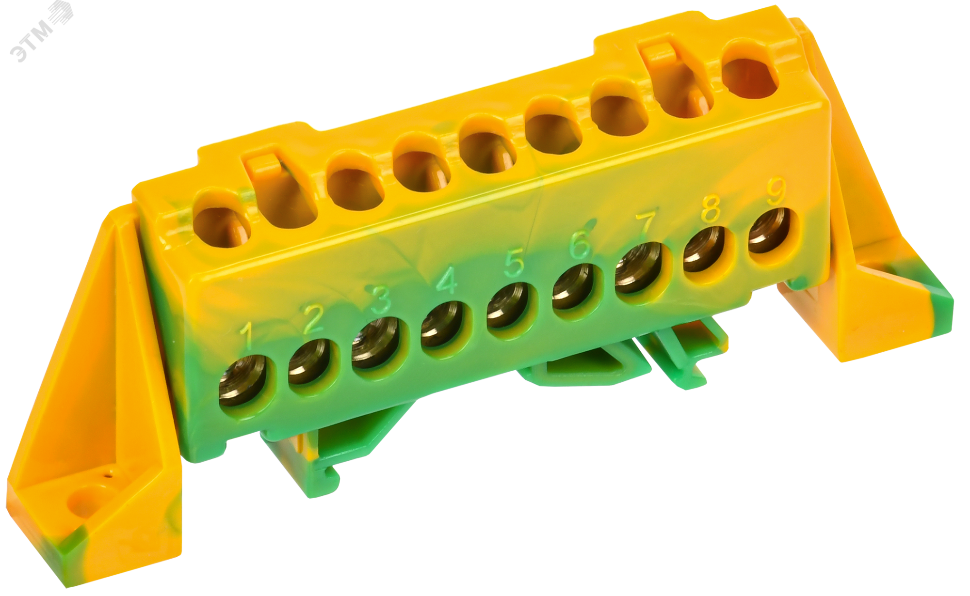 TEKFOR Шина PE земля в комбинированном DIN-изоляторе Стойка 6х9-9-ЖЗ IEK TF-NN10-09-DP-K52