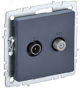 BRITE Розетка двойная TV+SAT РТВ/РСп12-БрМ маренго BR-AF20-O-K35