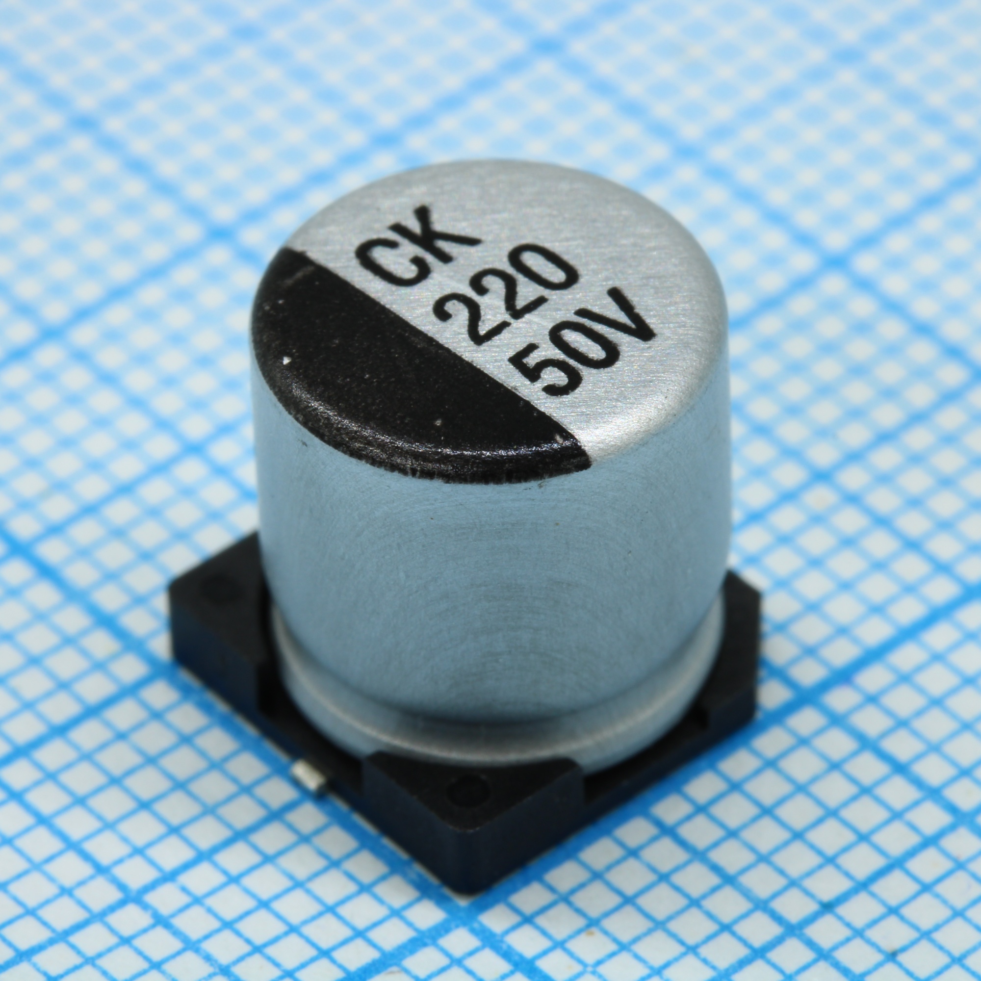 JCK1H221M100105 - Конденсатор электролитический стандартный 50В 220мкФ ±20%, 10000 часов, -40...+105°C, 10х10.5мм