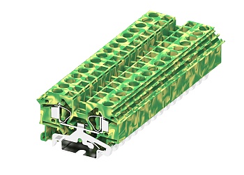 Заземляющая клемма 206917 - Заземляющая клемма, TA6, тип фиксации провода: пружинный, номинальное сечение: 6 мм кв., ширина: 8 мм, цвет: желто-зеленый, тип монтажа: DIN 35