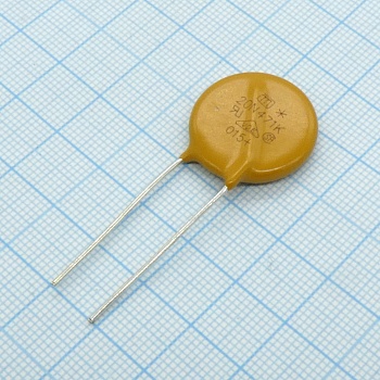 JVR20N471K11PU5 - Варистор 300Vac/385Vdc, 6500A, 470V(1mA), прямые радиальные выводы, шаг 10мм, россыпь