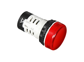 Индикатор (красный) TS2011-3BG10 - Индикатор, тип F2, LED AC 220V, пластиковое переднее кольцо, диаметр головки кнопки 29,5 мм, диаметр посадочного отверстия: 22 мм, цвет: красный