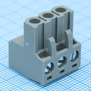2EDGKF-5.0-03P-11-00A(H) - Соединительный разъем винтовой 3 контакта шаг 5.0мм серый