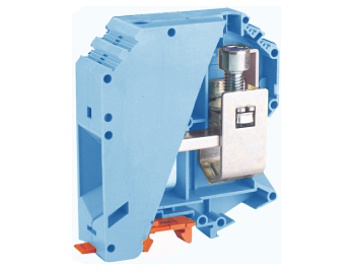 Проходная клемма USK-150(BU) - Проходная клемма, тип фиксации провода: винтовой, номинальное сечение: 16 мм кв., 309A, 1000V, ширина: 32 мм, цвет: синий, тип монтажа: DIN 35