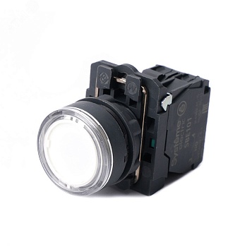 Кнопка SB5 с подсветкой в сборе модульная 22мм белая пластик 24ВDC 1НО SB5AW31B1