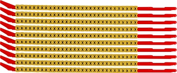 brd333133 - SCNG-10-X клипсы жёлтые, 300шт/упак, для провода 2,8-3,4мм диаметра, легенда X