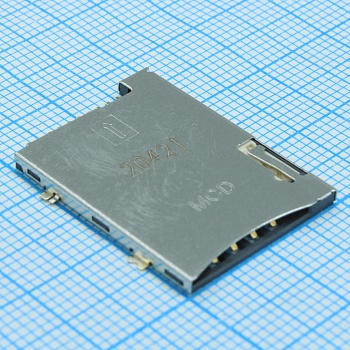 476030001 - Соединитель SIM карты 8 контактов шаг 1.27мм угловой SMD 0.5A/контакт лента на катушке