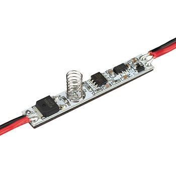 Микродиммер SMART-D13-DIM (12-24V, 1x3A, Sens) 028291 - Диммер для монохромной светодиодной ленты (ШИМ), встраиваемый в алюминиевый профиль. Питание/рабочее напряжение 12-24VDC, максимальный ток 3A на канал, 1 канал, максимальная мощность 36-72W. Габариты