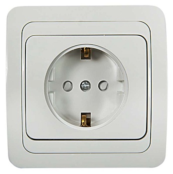 Розетка 1-м CLASSICO защ. шторки с заземл. 2028x бел. ASD / 4690612000978