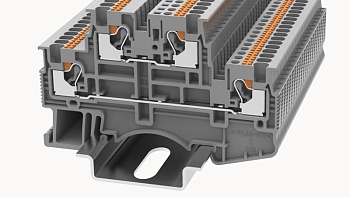 Этажная клемма DSKK1.5-01P-11 - Этажная клемма, тип фиксации провода: Push-in, номинальное сечение: 1.5 мм кв., 17,5A, 500V, ширина: 3,5 мм, цвет: серый, втычная перемычка, тип монтажа: DIN35