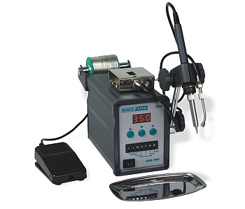 QUICK 376D ESD - Индукционная станция, совмещенная с устройством автоматической подачи припоя, 90W, 200°C-420°C