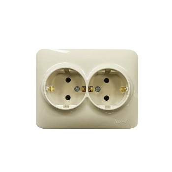 Розетка 2-м Karina Life с заземл. ПБТ крем. 708-0300-127B