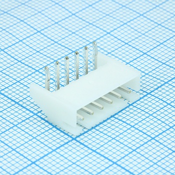 S6B-XH-A (LF)(SN) - Серия XH. Корпус разъема - вилка угловая на плату 6 контактов, шаг 2.5мм