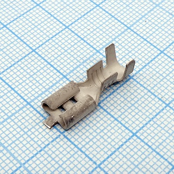 Контакт гнездовой 1/02497/44-03 - Контакт гнездовой 6.3мм с фиксирующим элементом под провод сечением 2.5...4,0мм2  покрытие - олово-висмут 2..3мкм, ОСТ37.003.032-88