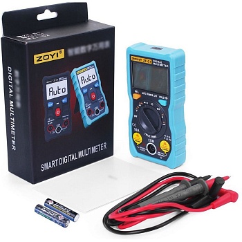 ZT-C1 - Компактный мультиметр, 4000 отсчетов, True-RMS, датчик NCV, автоматический выбор пределов,защита от перегрузки до 550 вольт на любом пределе,фонарик ,резиновый бампер.