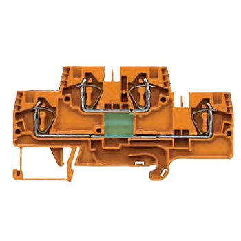 Клемма функц. WKFN 4 E/35/.. OR - Многоуровневая функциональная клемма, тип фиксации провода: пружинный, номинальное сечение: 4 мм кв., ширина: 6 мм, цвет: оранжевый, тип монтажа: DIN 35