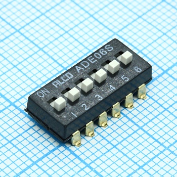 1-1825058-3 - Переключатель движковый DIP 6 контактов 0.1A 24В 2.54мм для поверхностного монтажа туба