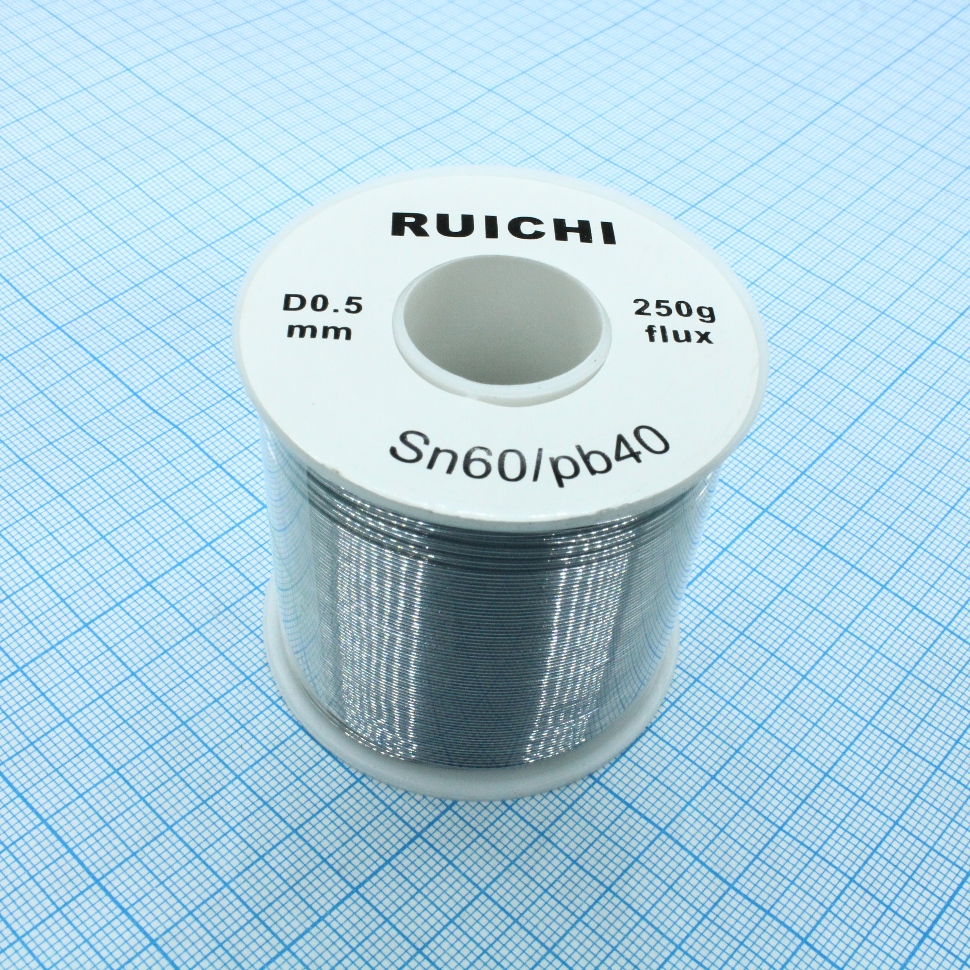 Припой SN60/PB40 0,5мм 250гр  с флюсом - Припой трубчатый ПОС-60 с канифолью, d 0,5мм, 250 г