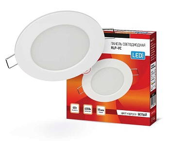 Светильник светодиодный RLP-VC 6Вт 4000К IP40 420лм 230В 95мм кругл. встраив. панель бел. 4690612023342