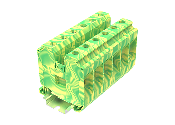 Заземляющая клемма TU35-2-PE - Заземляющая клемма, тип фиксации провода: винтовой, номинальное сечение: 35 мм кв., ширина: 16 мм, цвет: желто-зеленый, тип монтажа: DIN 35