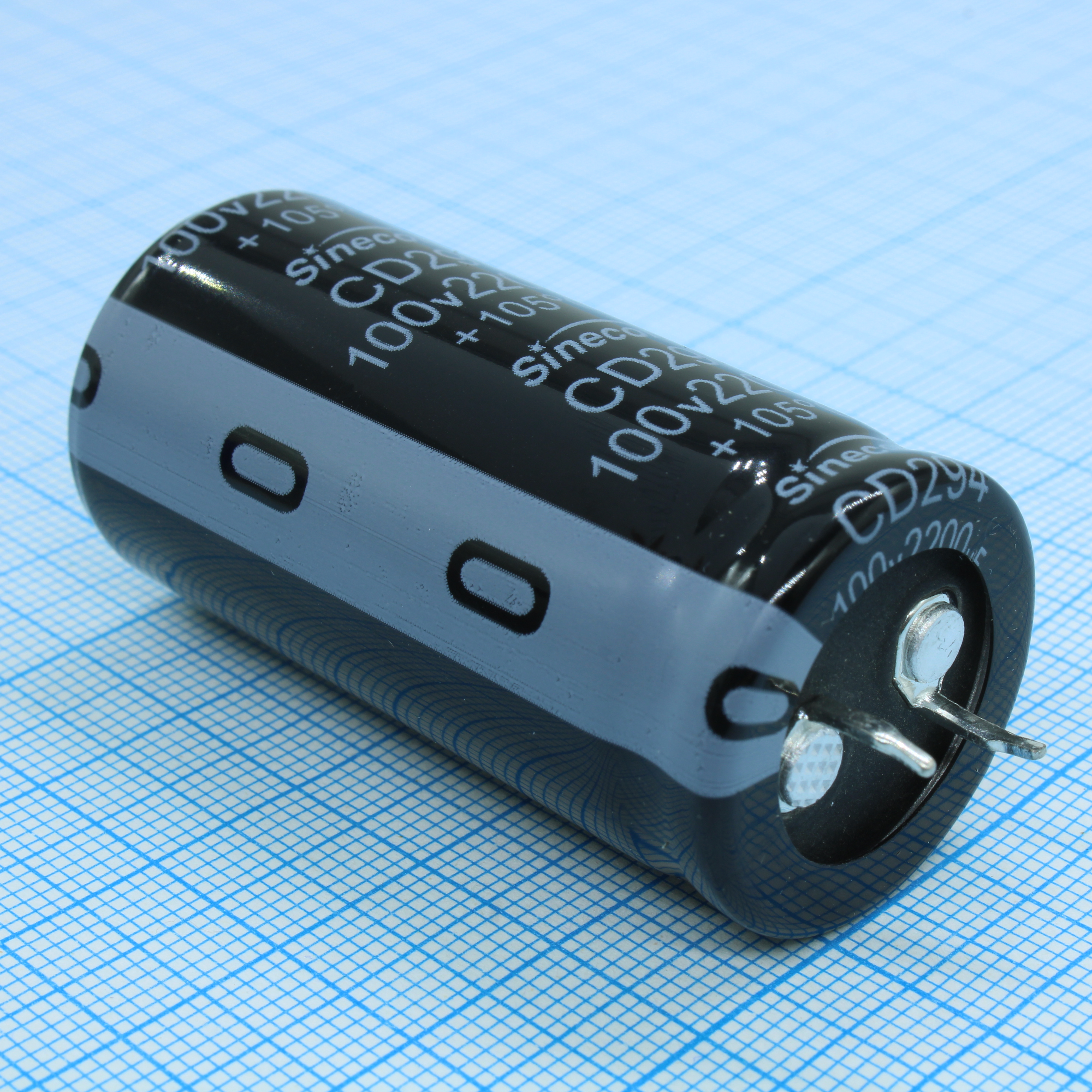 LHF222M2A2550CZVG2S00 - Конденсатор алюминиевый электролитический 2200мкФ 100В ±20% (25 X 50мм) защелкиваемые выводы 10мм 1850мА 2000час 105°C россыпь