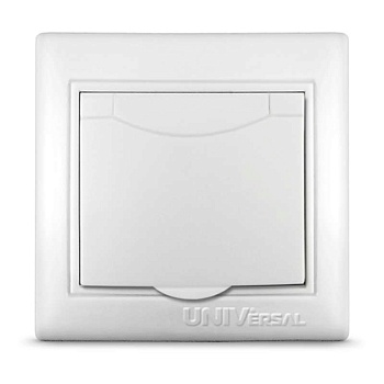 Розетка 1-м СП Севиль 16А IP20 с заземл. с крышкой бел. С0029