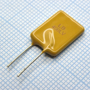 LB400LVF - Самовосстанавливающийся предохранитель PTC 0.4A(hold) 0.9A(trip) 265V 5.5A 26s 0.6Ohm, радиальные выводы, 11.5 X 19.5 X 3.8mm, россыпью