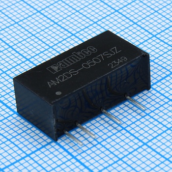 AM2DS-0507SJZ - DC/DC, 2Вт, вход 4.5…5.5В, выход 7.2В/0.028…0.278А, изоляция 1000В DC, КПД 84%, максимальная емкостная нагрузка не более 1000мкФ, SIP7, 19.65x7.05x10.16мм, -40…105°C, пластик