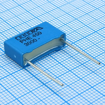 PHE450XB4100JB04R17 - Конденсатор металлопленочный полипропиленовый 1000пФ ±5% 3000В (18 X 5.5 X 10.5)мм радиальный 15мм 105°C лента на катушке