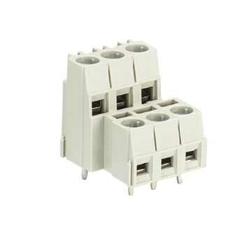 Клемма Wiecon 8192 E / 3 / 6 - Клемма на печатную плату, подвод кабеля сбоку, с маркировкой, 2 этажа, 6 полюса, шаг: 5,00 мм, винтовая фиксация провода, 300V, 10A, цвет: серый, серия 8192 E