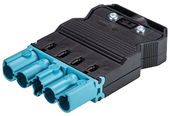 Разъем GST18I5S S1ZR1SPB02 92.954.4453.0 - Вилочный разъем на кабель диам. 8,5 - 12,5 мм, 5 полюсов, винтовая фиксация, номинальное напряжение: 250/400V, номинальный ток: 20A, цвет: синий, серия gesis GST18i5