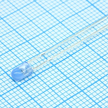 FYL-3014UBD1G - Светодиод 3мм, суперяркий синий, матовый, 470 нм, 1000 мКд, 60°