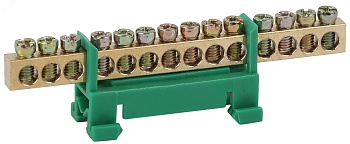 Шина NO-222-82-1 PE земля в изоляторе типа стойка ШНИ 6х9-14-Д-Зеленый Б0044131