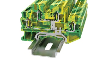 Этажная клемма STB2.5-2L-01P-11 - Этажная клемма, тип фиксации провода: пружинный, номинальное сечение: 2.5 мм кв., 22A, 500V, ширина: 5,2 мм, цвет: серый, втычная перемычка, тип монтажа: DIN35