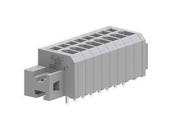 Клемма на плату 239324/010 - Клемма, вертикальный подвод кабеля, на плату, шаг: 3.5 мм, 24 полюса, фиксация провода пружинная, исполнение: стандартное, 160V, 17,5A, цвет: серый