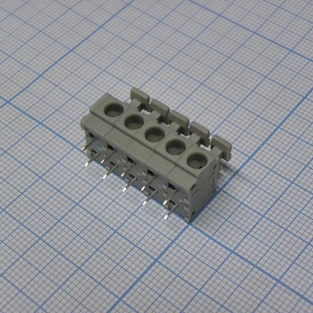 DG235-5.0-05P-11-00A(H) - Нажимной безвинтовой клеммный блок 5 контактов. Зажим типа торцевой контакт. Серия DG235-5.0