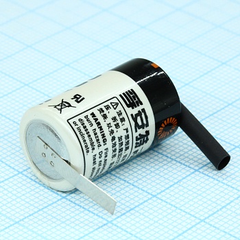 ER14250H/T - Li, SOCl2 батарея типоразмера 1/2AA, 3.6 В, 1.2 Ач, плоские радиальные выводы, -55...85 °C