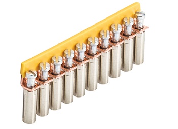Соед. мостик IVB WK 4/D..- 10 - Соединительная перемычка, винтовая, неизолированная, 10 полюсов, для клемм: WK 4/D1/2U; WK 4/D2/2U, цвет: желтый