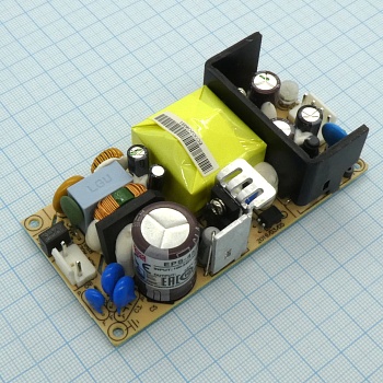 EPS-45-24 - AC-DC, 45.6Вт, вход 85…264V AC, 47…63Гц /120…370В DC, выход 24В/1.9A, рег. вых 21.6…27В, изоляция 3000В AC, открытая плата 101.6х50.8х29мм, -30…+70°С