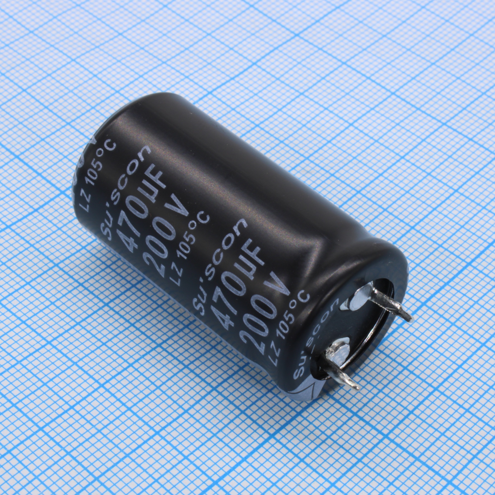 LZ200M471M400KKKYL0R - Конденсатор алюминиевый  электролитический 470мкФ 200В ±20% (22 X 40мм) защелкиваемые выводы 10мм 1580мА 2000час 105°С россыпь