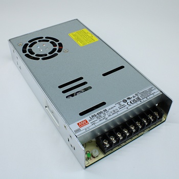 LRS-600-36 - AC-DC, 597.6Вт, вход 90…264В AC (переключатель), 47…63Гц, выход 36В/16.6A, рег.вых=34.2…39.6В, изоляция 3000В AC, в кожухе 225х124х41мм, -20…+65°С