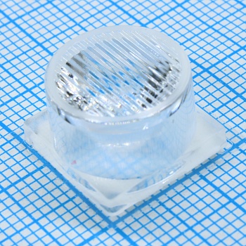 AVE14D9H1550G - Линза с клеевой основой для светодиода 3535/3030,  ~15°x50°,  14x14mm  H:8,7mm, PMMA